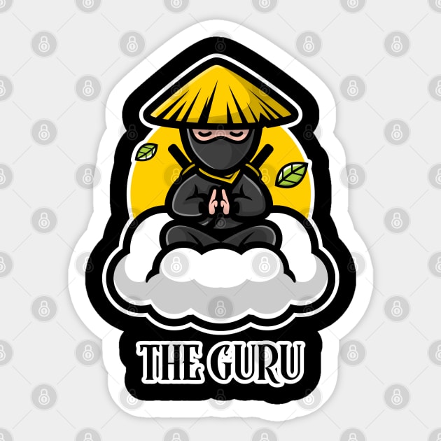 The Ninja Guru Sticker by Eskitus Fashion